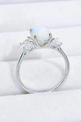 Natural Moonstone and Zircon Ring Moonstone - Tophatter Daily Deals