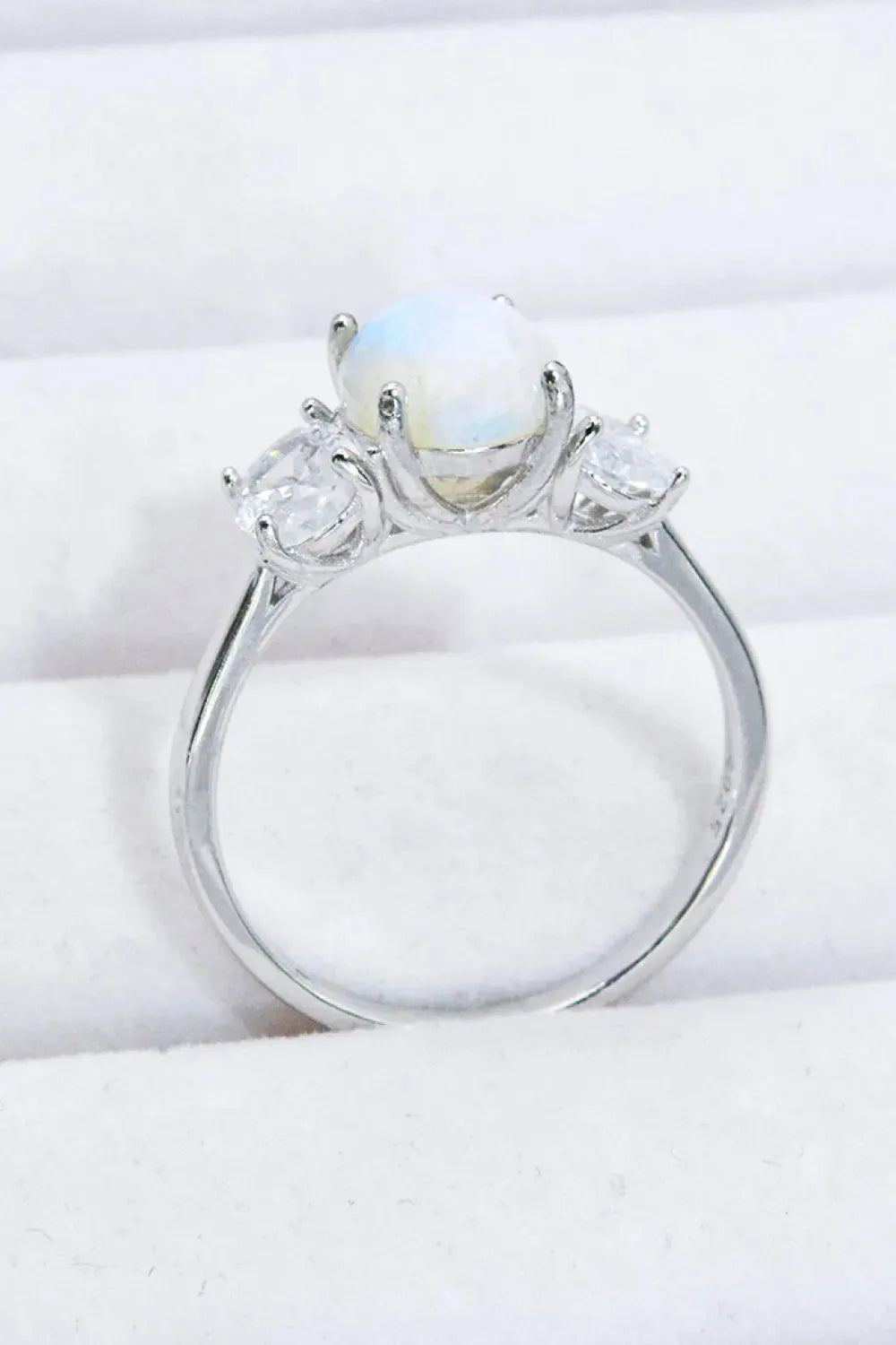 Natural Moonstone and Zircon Ring Moonstone - Tophatter Daily Deals