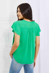 Sew In Love Just For You Full Size Short Ruffled Sleeve length Top in Green Blouses - Tophatter Daily Deals