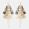 Wood Cotton Cord Brass Angel Dangle Earrings Heather Gray One Size Earrings - Tophatter Daily Deals