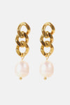 Stainless Steel Pearl Earrings Earrings - Tophatter Daily Deals