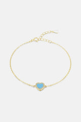 925 Sterling Silver Heart Shape Spring Ring Closure Bracelets Gold One Size Bracelets - Tophatter Daily Deals