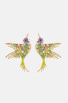 Bird Shape Zinc Alloy Frame Glass Stone Dangle Earrings Multicolor One Size Earrings - Tophatter Daily Deals