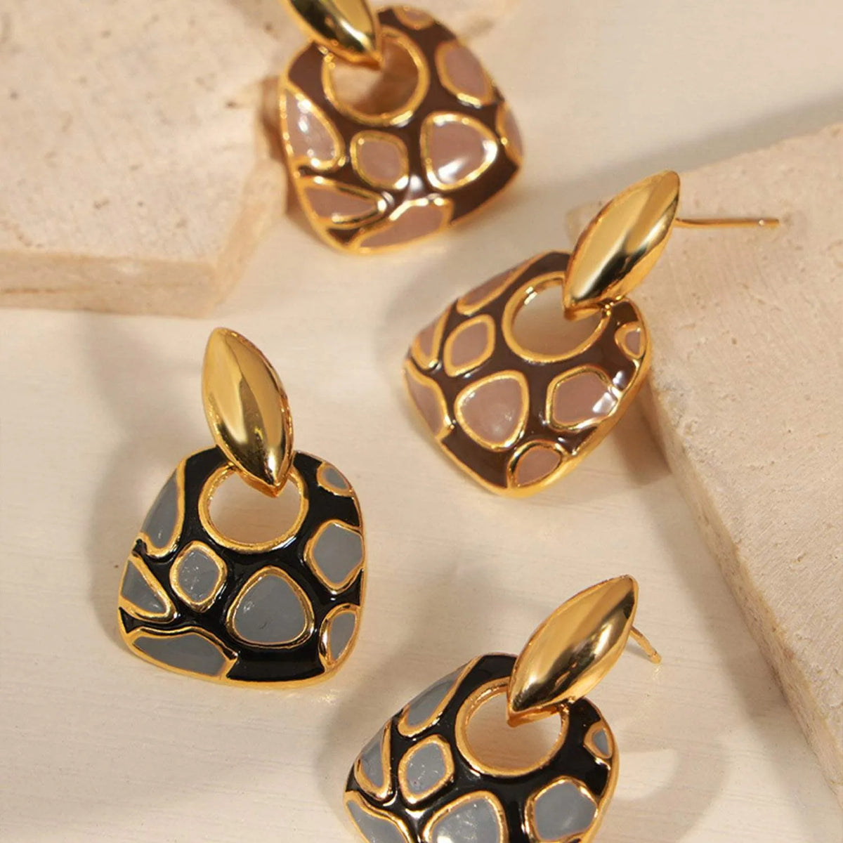 Copper Oil Drip Earrings Earrings - Tophatter Daily Deals