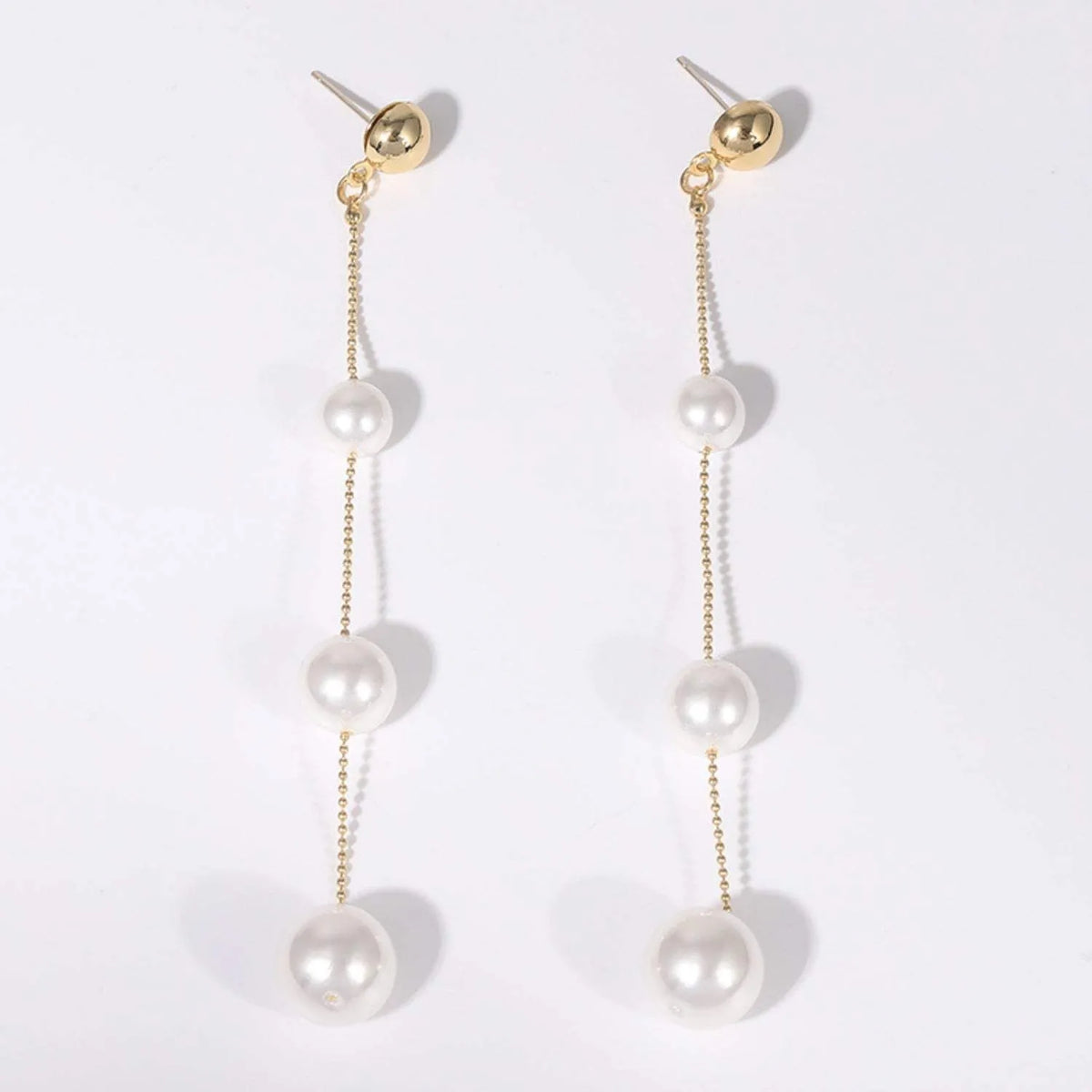 Gold-Plated Pearl Bar Earrings Style B One Size Earrings - Tophatter Daily Deals