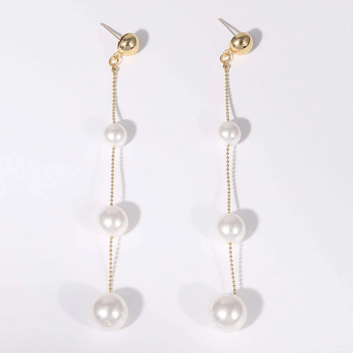 Gold-Plated Pearl Bar Earrings Style B One Size Earrings - Tophatter Daily Deals