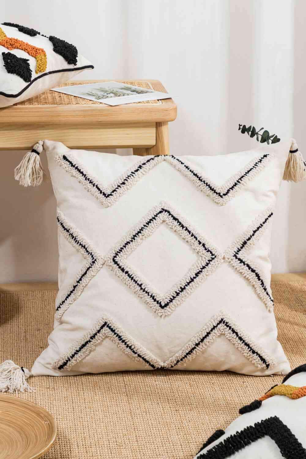 Geometric Embroidered Decorative Throw Pillow Case Decorative Pillowcases - Tophatter Daily Deals