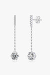 6-Prong Round Moissanite Drop Earrings Silver One Size Moissanite - Tophatter Daily Deals