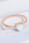 Natural Moonstone Heart 18K Rose Gold-Plated Ring Rose Gold Moonstone - Tophatter Daily Deals