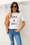 Simply Love Full Size ROCK & ROLL Short Sleeve T-Shirt Women's T-Shirts - Tophatter Daily Deals