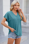 V-Neck Short Sleeve T-Shirt Women's T-Shirts - Tophatter Daily Deals