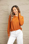 Double Take Long Raglan Sleeve Round Neck Top Blouses - Tophatter Daily Deals