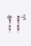 Zircon 925 Sterling Silver Drop Earrings Silver Purple One Size Earrings - Tophatter Daily Deals