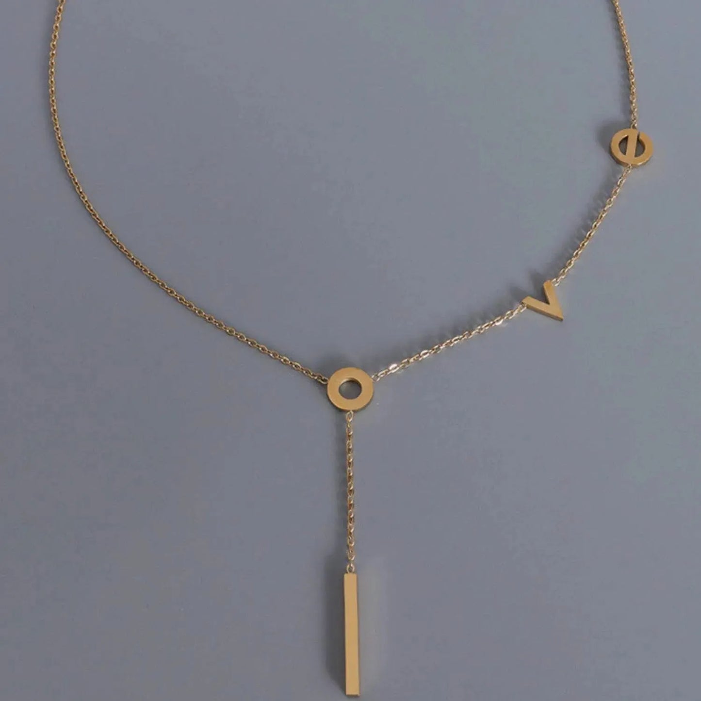 Titanium Steel Letter Necklace Necklaces - Tophatter Daily Deals
