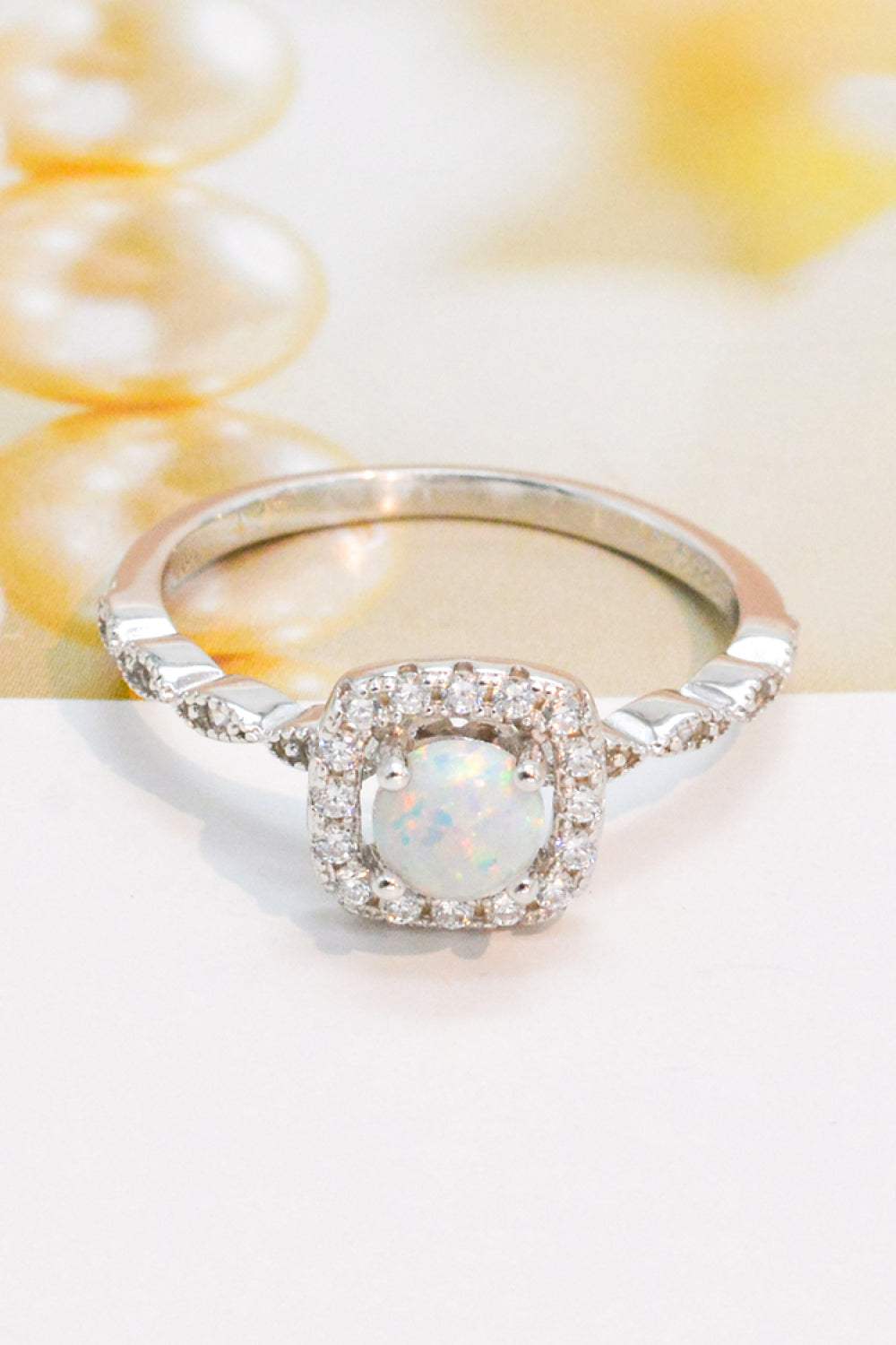 925 Sterling Silver Inlaid Opal Ring Opal - Tophatter Daily Deals