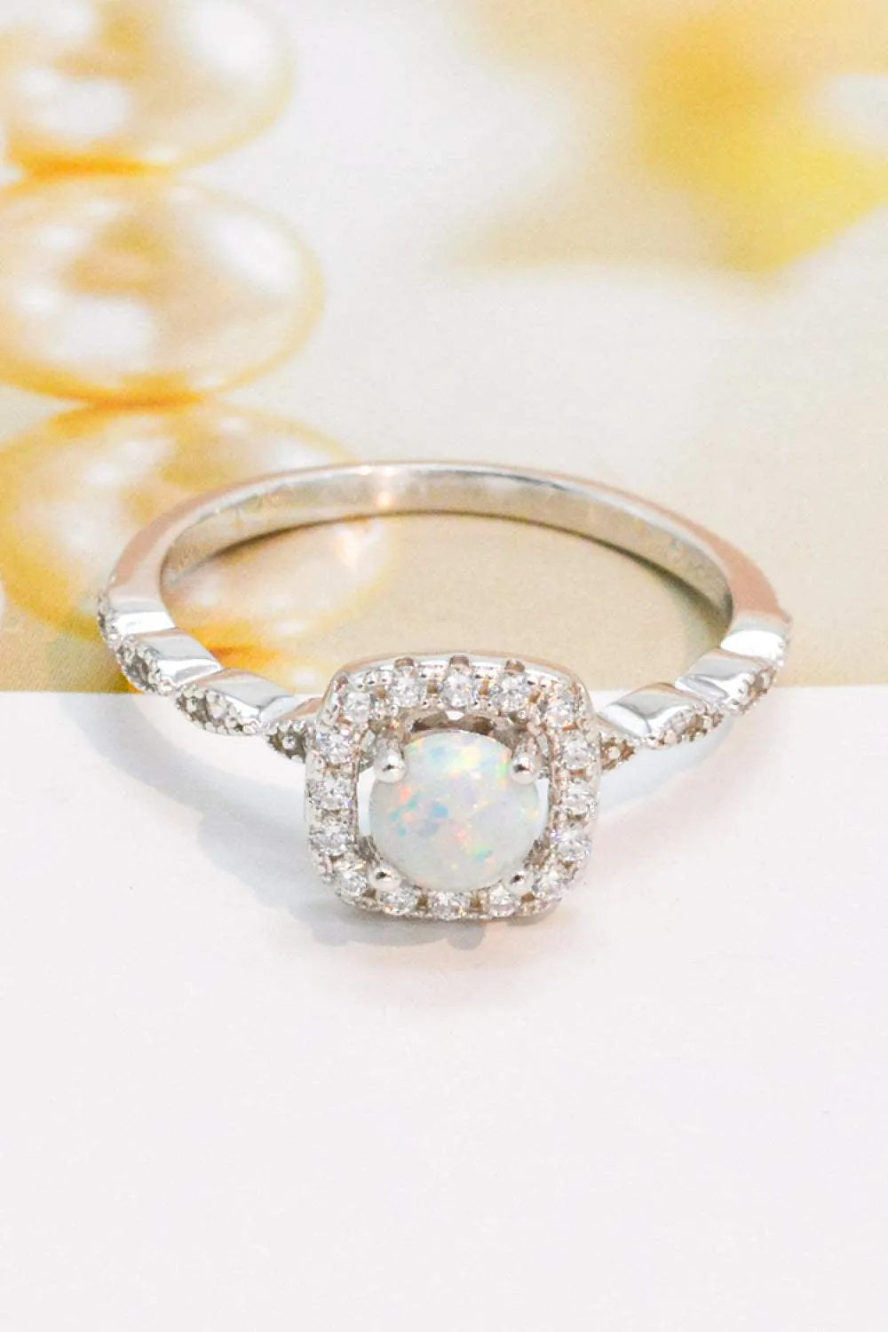 925 Sterling Silver Inlaid Opal Ring Opal - Tophatter Daily Deals