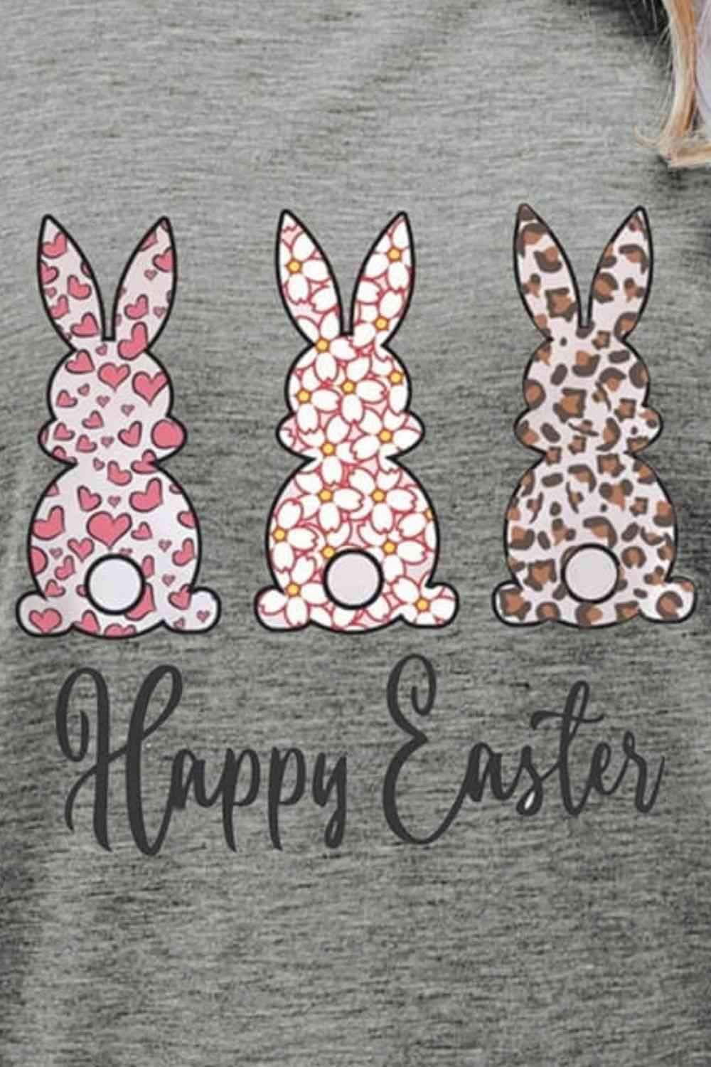 HAPPY EASTER Graphic Short Sleeve Tee Women's T-Shirts - Tophatter Daily Deals