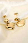 14K Gold Plated Double Heart Stud Earrings Earrings - Tophatter Daily Deals