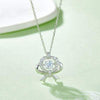 Moissanite 925 Sterling Silver Bow & Heart Necklace Silver One Size Moissanite - Tophatter Daily Deals