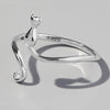 Cat Shape 925 Sterling Silver Ring Rings - Tophatter Daily Deals