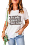 Slogan Graphic Cuffed Tee Women's T-Shirts - Tophatter Daily Deals