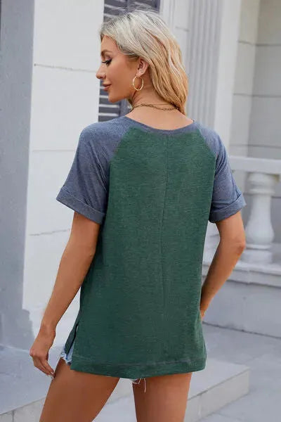 Round Neck Short Sleeve T-Shirt Women's T-Shirts - Tophatter Daily Deals