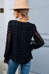 Swiss Dot Peplum Blouse Blouses - Tophatter Daily Deals