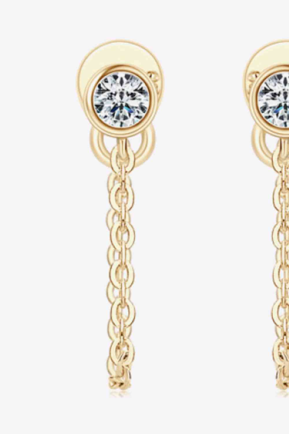 Inlaid Moissanite Chain Earrings Moissanite - Tophatter Daily Deals