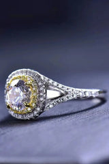 Two-Tone 1 Carat Moissanite Ring Moissanite - Tophatter Daily Deals