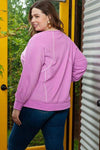 Plus Size Contrast Stitching Long Sleeve T-Shirt Women's T-Shirts - Tophatter Daily Deals