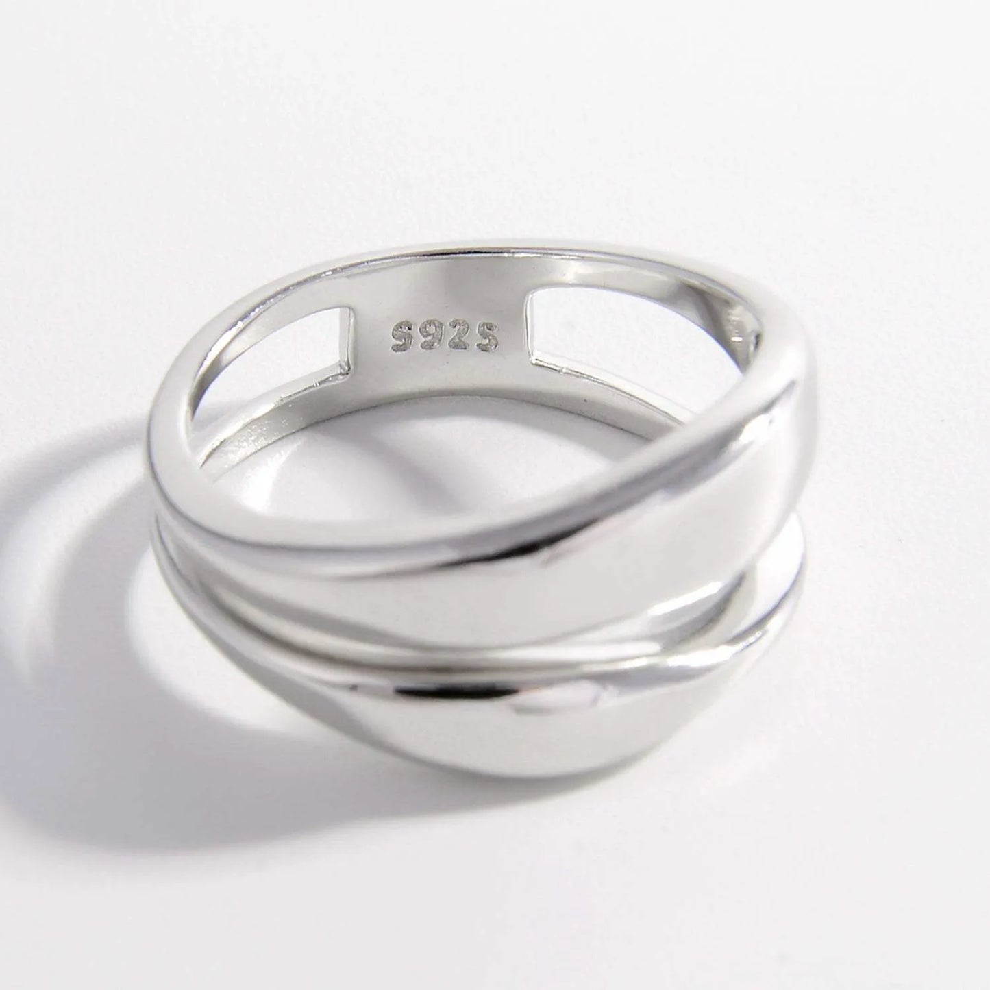 925 Sterling Silver Double-Layered Ring Rings - Tophatter Daily Deals