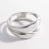 925 Sterling Silver Double-Layered Ring Rings - Tophatter Daily Deals