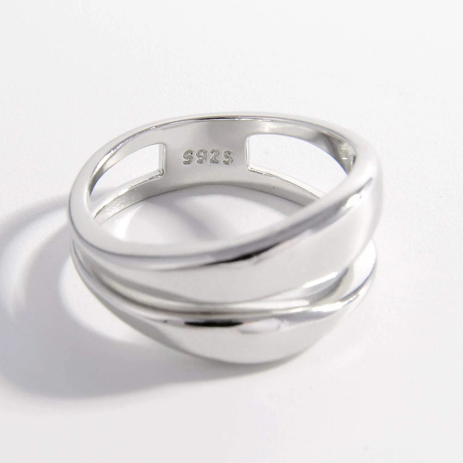 925 Sterling Silver Double-Layered Ring Rings - Tophatter Daily Deals