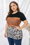 Plus Size Leopard and Paisley Print T-Shirt Women's T-Shirts - Tophatter Daily Deals