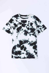 Tie-Dye Round Neck Short Sleeve Tunic Tee Women's T-Shirts - Tophatter Daily Deals