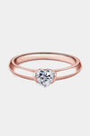 Moissanite 925 Sterling Silver Heart Solitaire Ring Rose Gold Moissanite - Tophatter Daily Deals