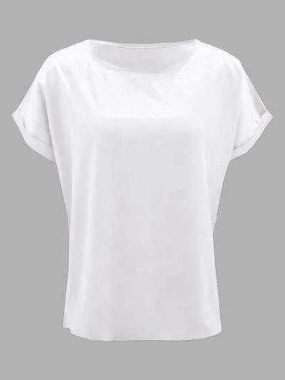 Round Neck Short Sleeve T-Shirt Women's T-Shirts - Tophatter Daily Deals