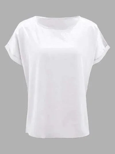 Round Neck Short Sleeve T-Shirt Women's T-Shirts - Tophatter Daily Deals