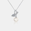 Natural Pearl Pendant Moissanite 925 Sterling Silver Necklace Silver One Size Moissanite - Tophatter Daily Deals