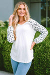 Leopard Round Neck Long Sleeve T-Shirt Women's T-Shirts - Tophatter Daily Deals