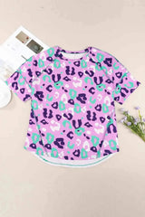 Plus Size Leopard Exposed Seam Tee Shirt Women's T-Shirts - Tophatter Daily Deals