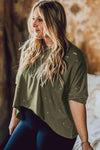 Plus Size Round Neck Half Sleeve Blouse Blouses - Tophatter Daily Deals