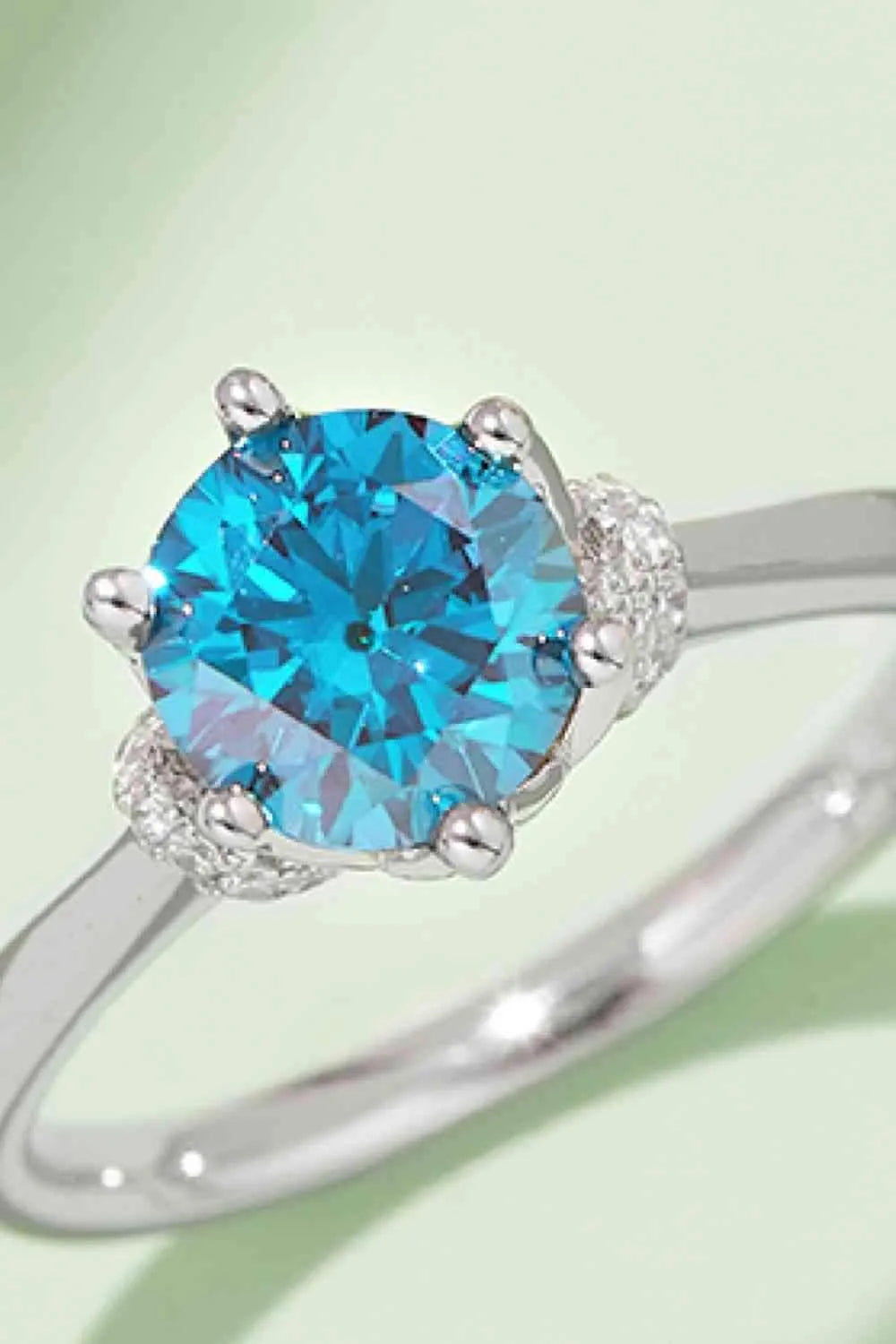 1 Carat Moissanite Contrast 925 Sterling Silver Ring Moissanite - Tophatter Daily Deals