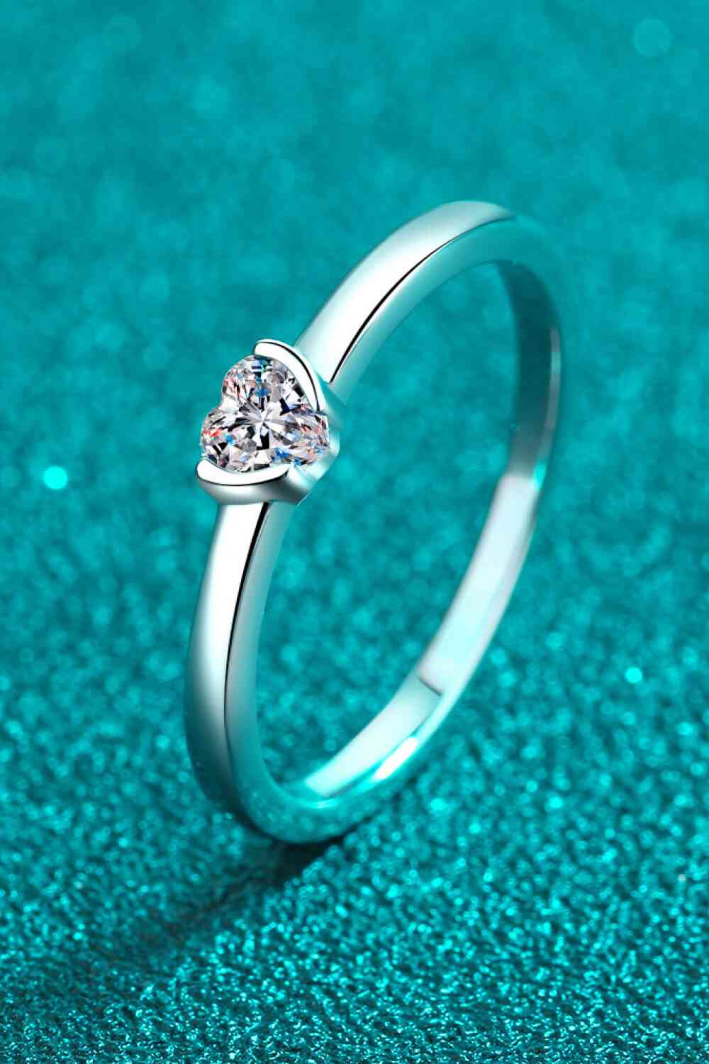 Heart-Shaped Moissanite Solitaire Ring Moissanite - Tophatter Daily Deals