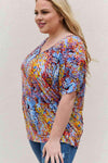 Be Stage Full Size Printed Dolman Flowy Top Blouses - Tophatter Daily Deals