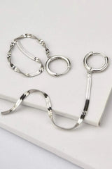 925 Sterling Silver Long Snake Chain Earrings Silver One Size Earrings - Tophatter Daily Deals