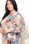 Sew In Love Full Size Flower Print Long Sleeve Top Blouses - Tophatter Daily Deals