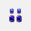 Geometrical Shape Glass Stone Dangle Earrings Royal Blue One Size Earrings - Tophatter Daily Deals