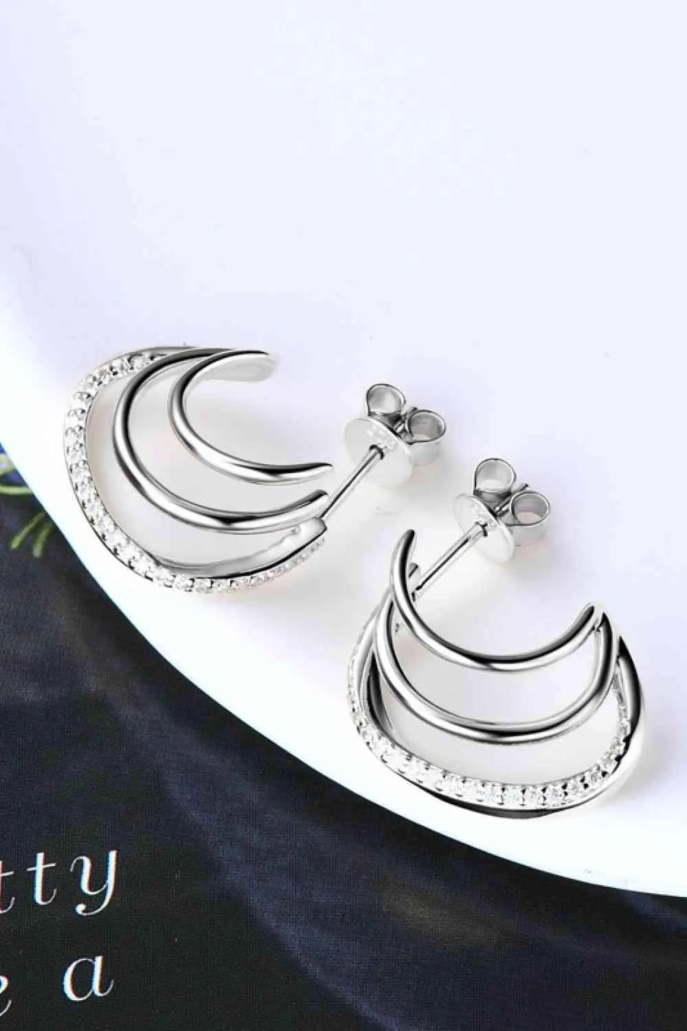 Moissanite 925 Sterling Silver Earrings Moissanite - Tophatter Daily Deals