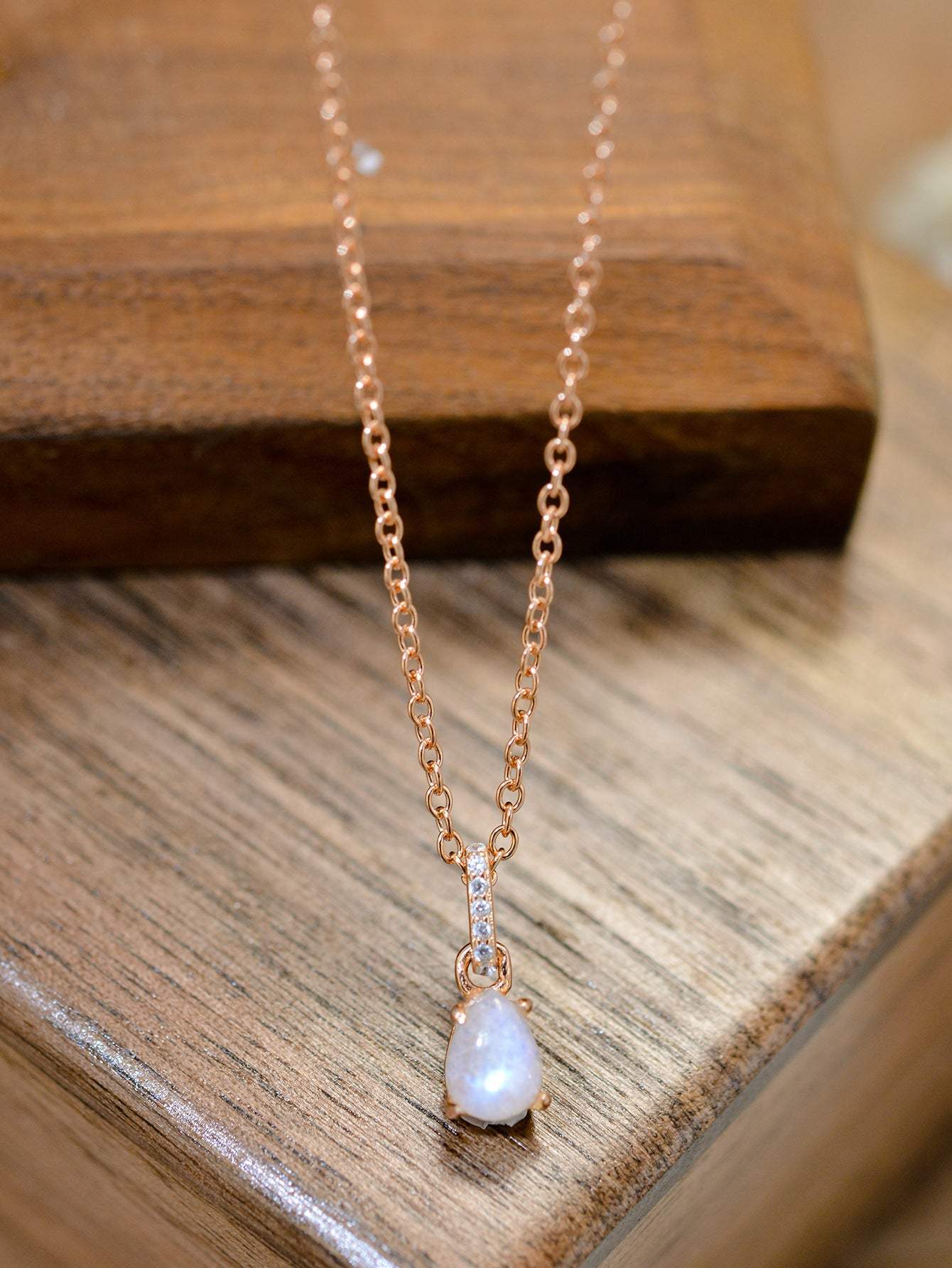 Moonstone Teardrop Pendant Necklace Moonstone - Tophatter Daily Deals